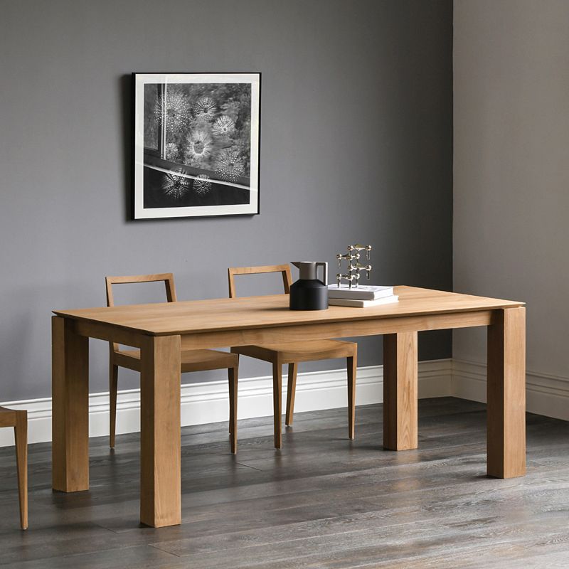 Modern Wood Rectangle Dining Table 4 Legs Table for Dining Room