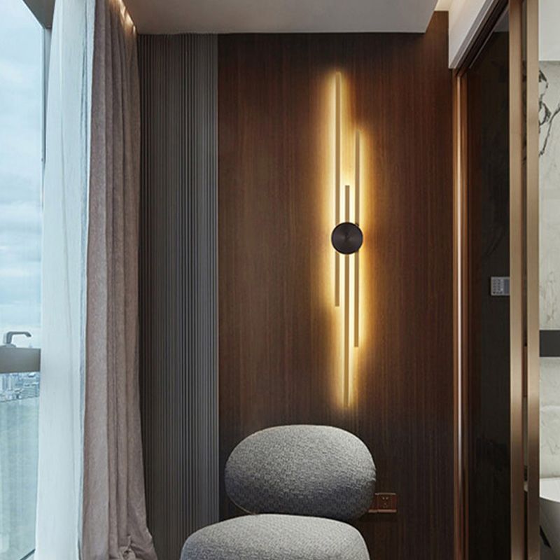 Moderne geometrische Wandleuchte mit mehrköpfiger Wohnzimmerwandhalterung mit Metallschatten