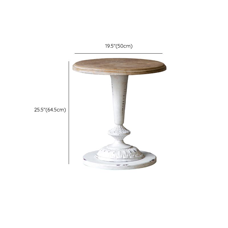 Rustic Style Sofa Side Accent Table Round Shape Metal and Wood Side Table