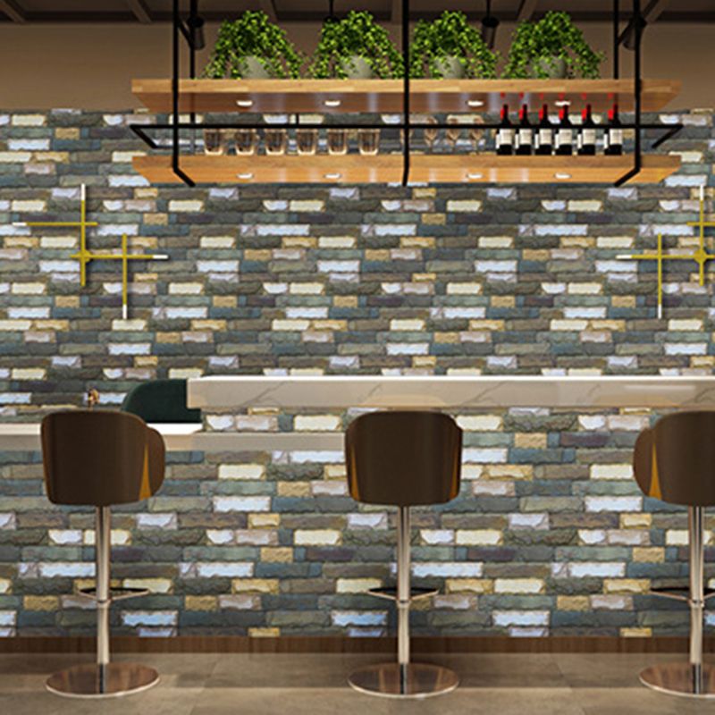 Cyberpunk Brick Wallpaper Roll for Dining Room 48.4-sq ft Wall Covering in Soft Color