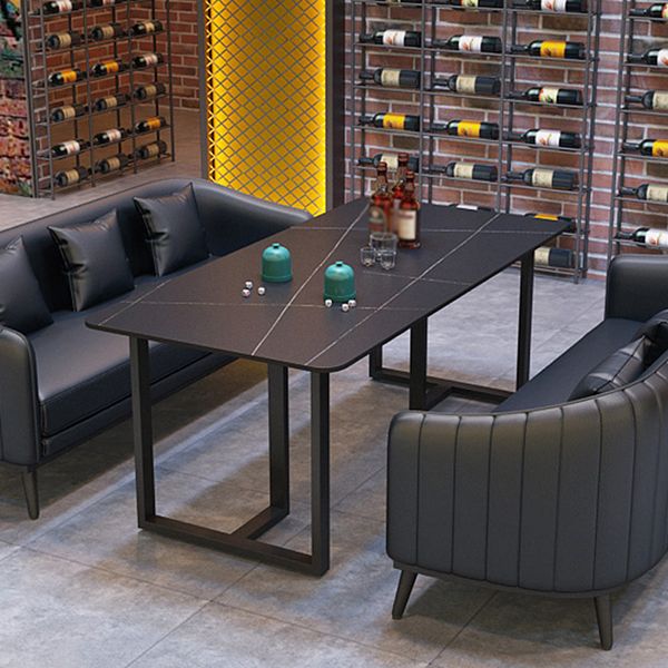 Industrial Style Dining Table Black Base Dining Table for Dining Room