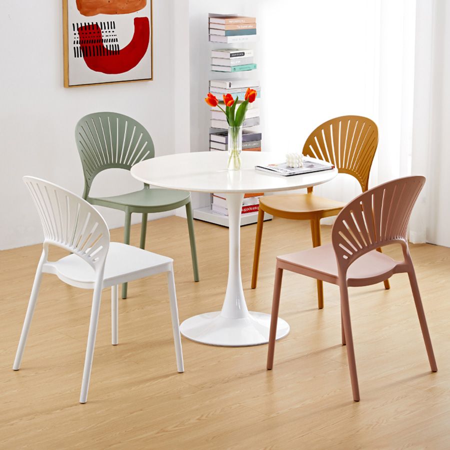 Scandinavian Plastic Dining Armless Chair Kitchen and Dining Room Side Chairs