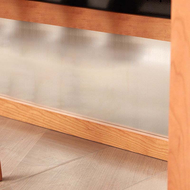 Rectangular Cherry Wood Kitchen Island Table with 3 Drawers for Dining Room