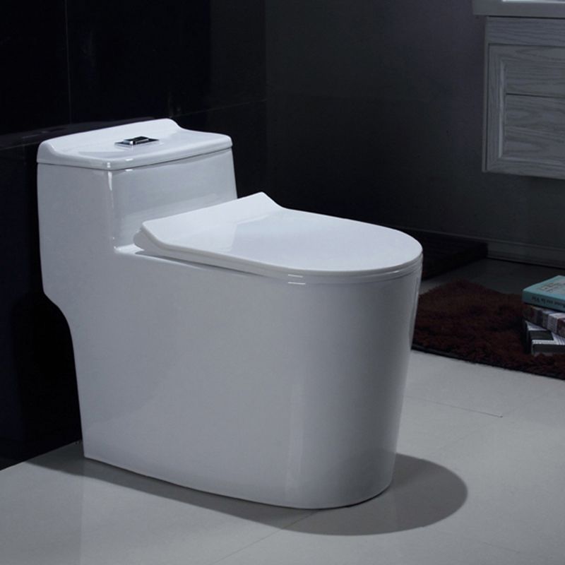 Contemporary White Flush Toilet Floor Mount Toilet Bowl for Washroom