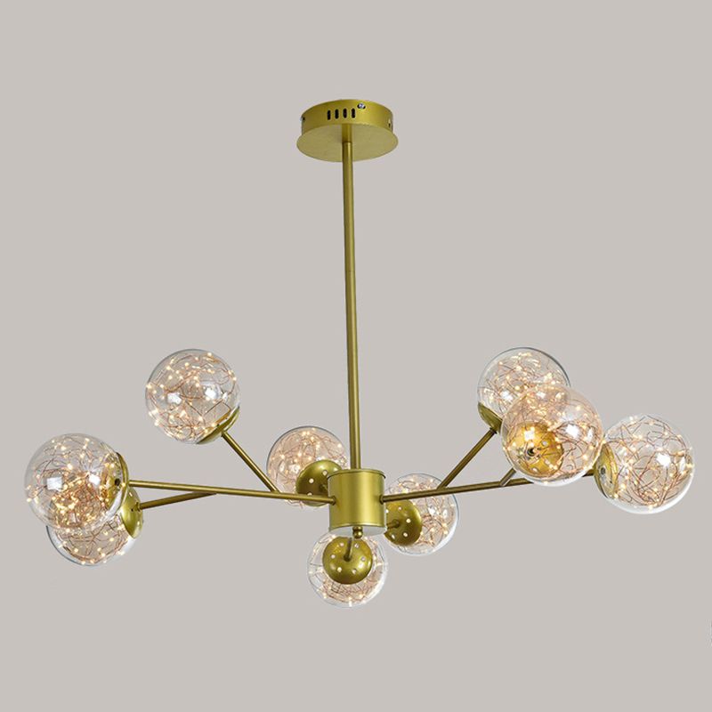 Glass Ball Shape Hanging Ceiling Light Modern Multi-Lights Hanging Light