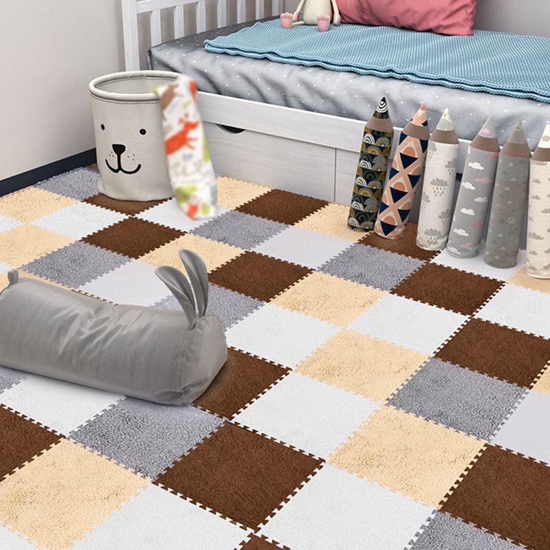 Non-Skid Level Loop Carpet Tile Multi-Color Interlocking Bedroom Carpet Tiles