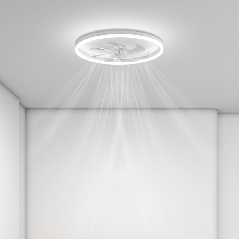 7-Blade Children Ceiling Fan White LED Fan with Light for Home