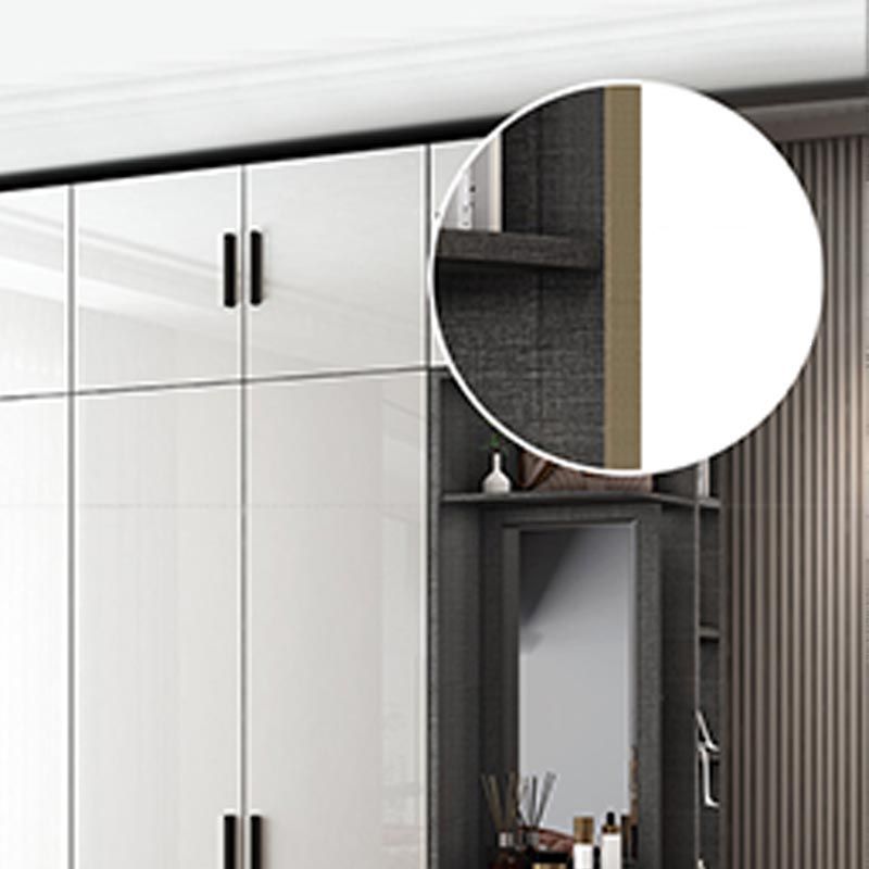 Manufactured Wood Glossy White Cabinet Modern Storage Cabinet with Hinged Doors