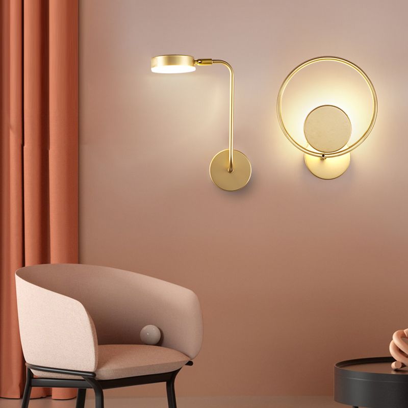 Iluminación simple montada en la pared lámpara de apliques de pared de metal de estilo de metal moderno