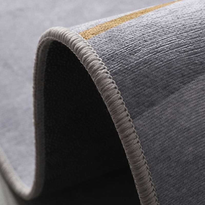 Grauer, minimalistischer Teppich, Polyester-Aquarell-Teppich, blühender Teppich, rutschfeste Rückseite, Innenteppich für Wohnzimmer