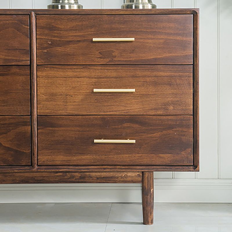 Contemporary Chest Pine 9 - Drawer Bar Pulls Straight Legs Accent Chest