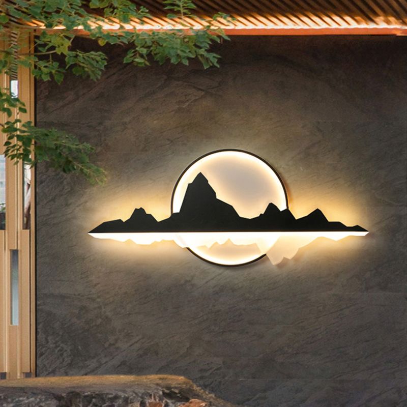 Modern Unique Shape Wall Sconce Lighting Metal Wall Sconce in Black Finish