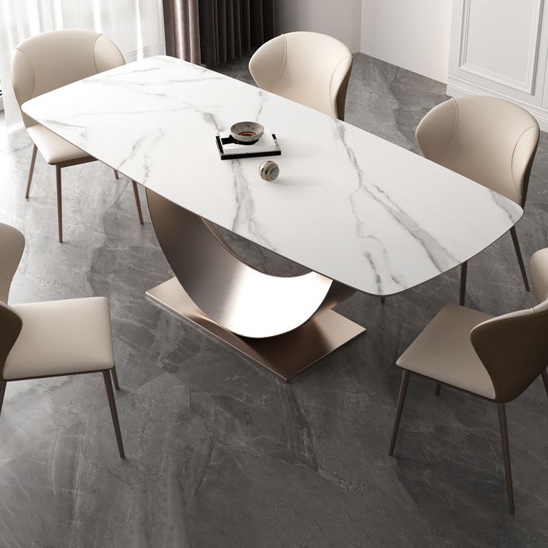 Modern Sintered Stone Top Dining Set Rectangle 1/4/5/6 Pieces Dining Room Table Set