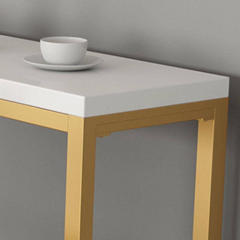 Glam Indoor Bar Dining Table Rectangle Bar Stool Table with Iron Base