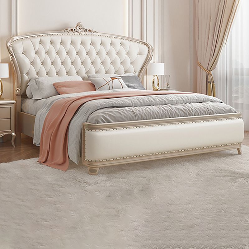 Victorian Foam Standard Bed Pine Wood Storage Bed Frame for Home