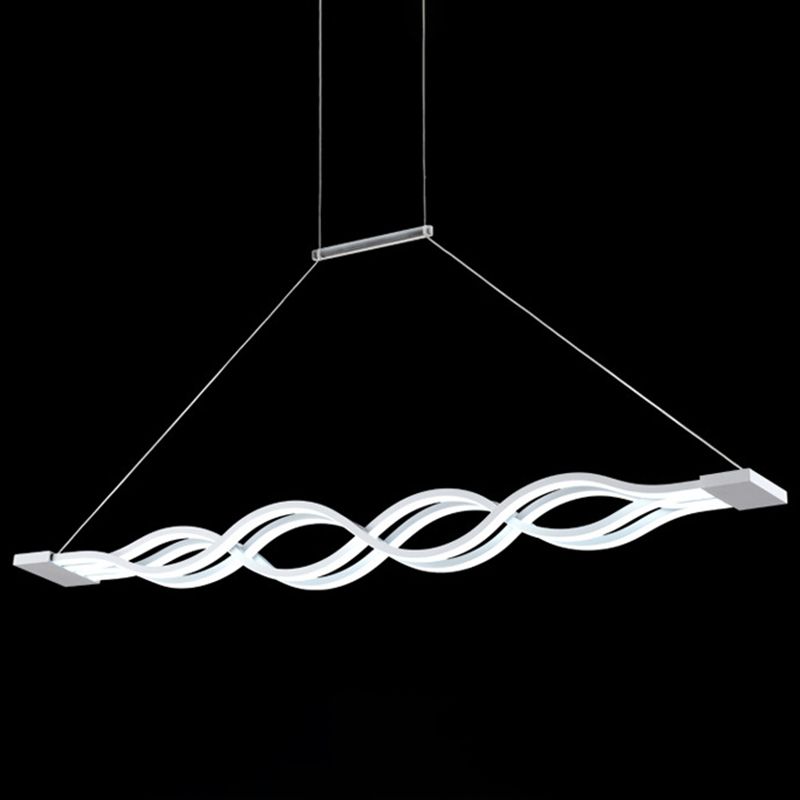 Wave Large Kitchen Pendant Lights Acrylic Modern Simplicity Island Chandelier Lights for Restaurant