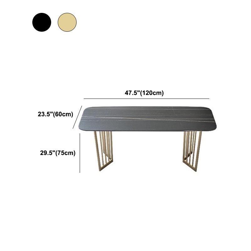 Rectangle Dining Table Double Pedestal Dining Table with Stone Top