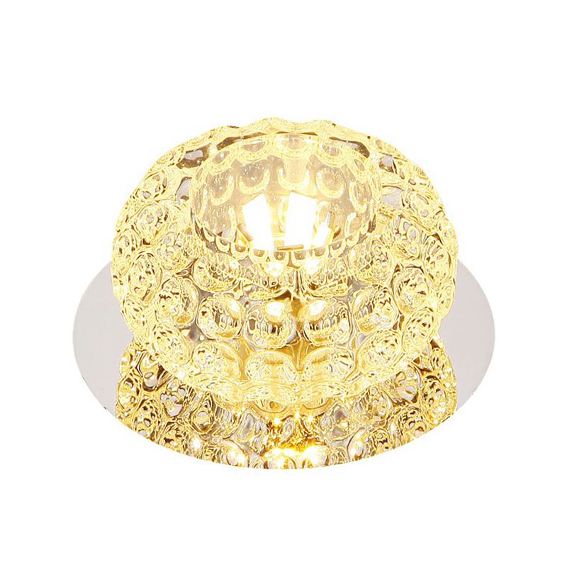 Doughnut Shape Crystal DEL Flush Mount Modern Clear LED Flush Mount Lighting Fixture for Hallway