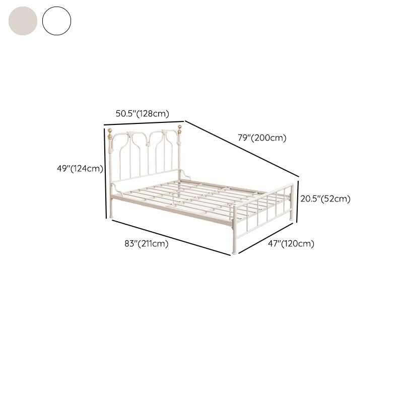 Contemporary Standard Bed with Open-Frame Headboard Kids Bed