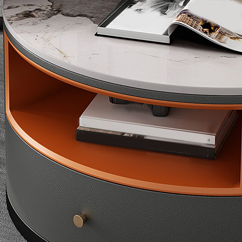 Round Coffee Table Set Frame Nesting Coffee Table Set with 2 Drawers
