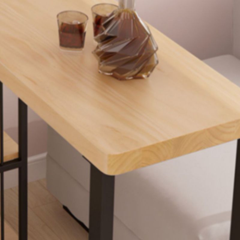 Modern Rectangular Bistro Table Set 1/3 Pieces Wooden Counter Table with High Stools