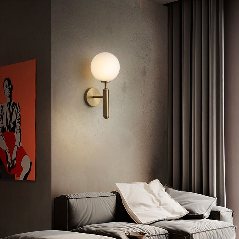 Glas Globus Wandbeleuchtung Merkmale moderner Stil 1 Lichtwandmontiertes Leuchten in Gold