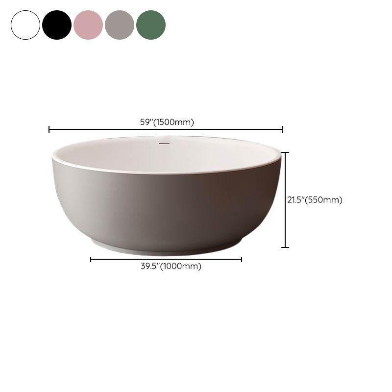 Round Antique Finish Soaking Bath Stand Alone Modern Bath Tub