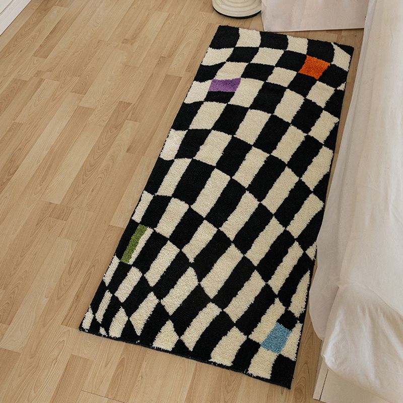 Moderna camera da letto moquette moquette nere a quadro area tappeto area resistente area tappeto