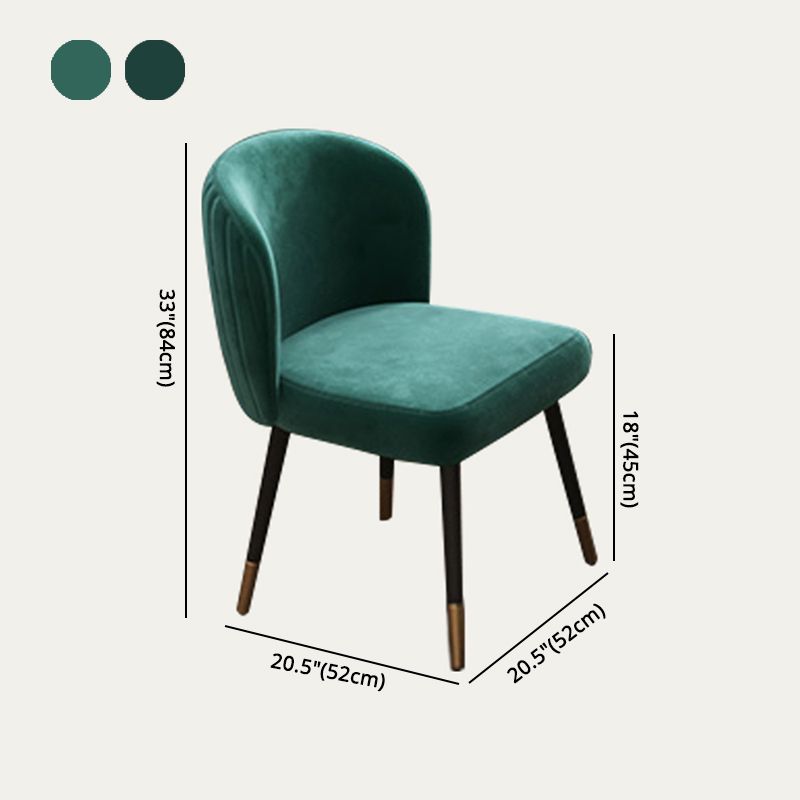 Silla de comedor de estilo escandinavo de metal, silla lateral sin brazos para comedor