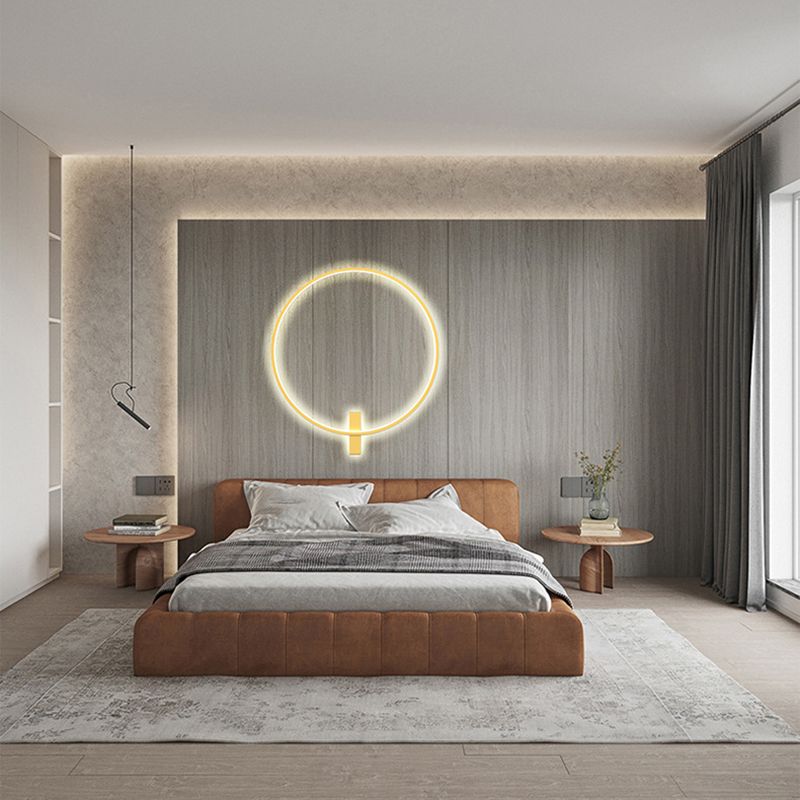 Metal Round Shape Wall Mount Lighting Modern 1-Light Wall Mounted Light Fixtures