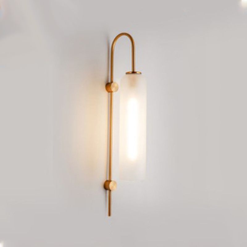 Modern Style Cylinder Shape Wall Sconce Glass Sconce Lighting for Bedroom