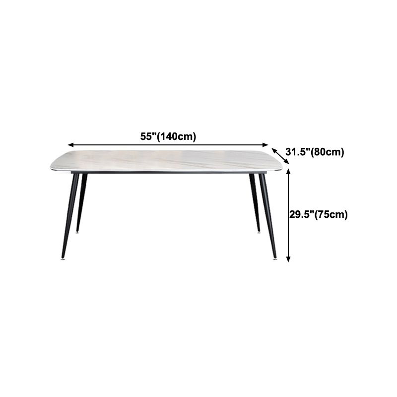 Modern Rectangular Dining Table Stone Top Dining Table with 4 Legs