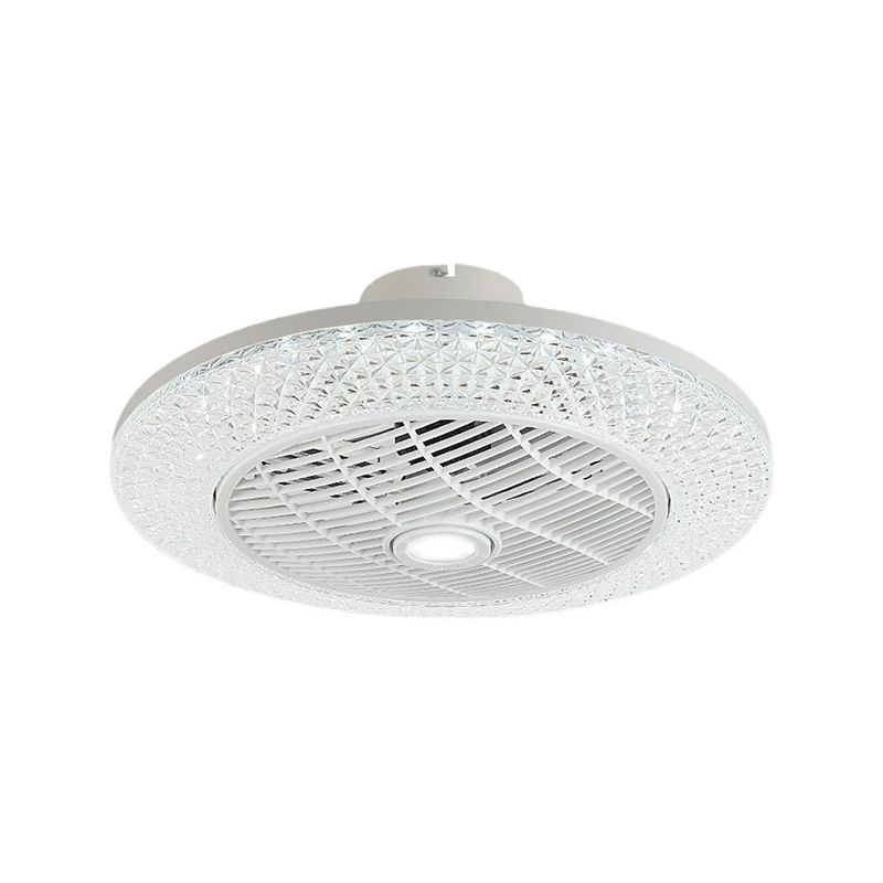 Illuminazione a ventola rotonda saldata fredda minimalista acrilico bianco semifulco per camera da letto