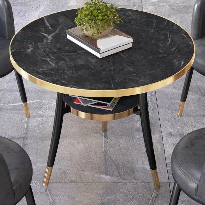 Modern Stone Storable Dining Table Metal Base for Dining Room