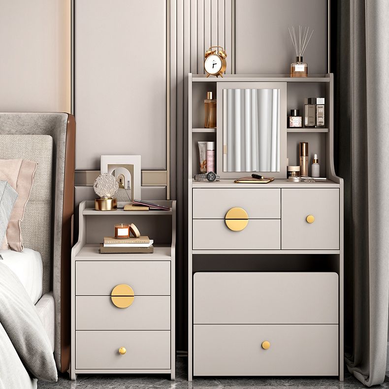 Modern Wood Vanity Dressing Table Grey/White Vanity Table with Drawers