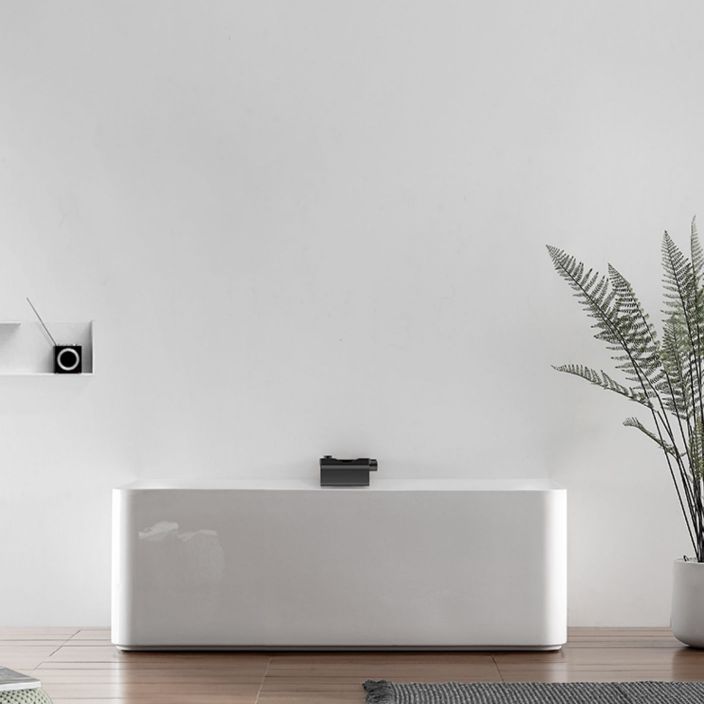 Acrylic Soaking Rectangular Bathtub Antique Finish Back to Wall Bath Tub