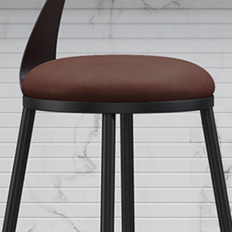 Moderner, armloser Thekenhocker mit Rückenlehne, Eisen, Wohnzimmer-Barhocker mit Pedal, 1 Stück