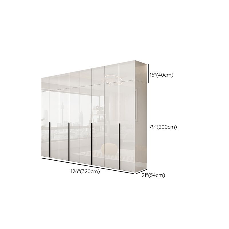 Hinged Wardrobe Armoire with Shelves White Wardrobe Closet for Home