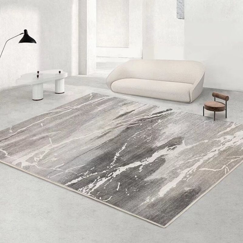 Beige Striped Rug Polyester Modern Rug Stain Resistant Rug for Living Room