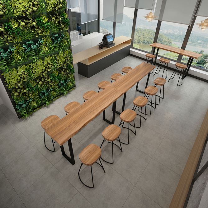 Industrial Style Rectangle Bar Table Solid Wood Bar-Height Bar Dining Table