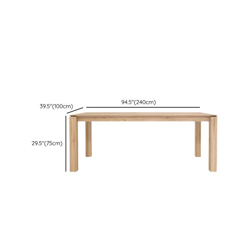 Modern 4 Legs Pedestal Dining Table Pine Wood Table for Dining Room
