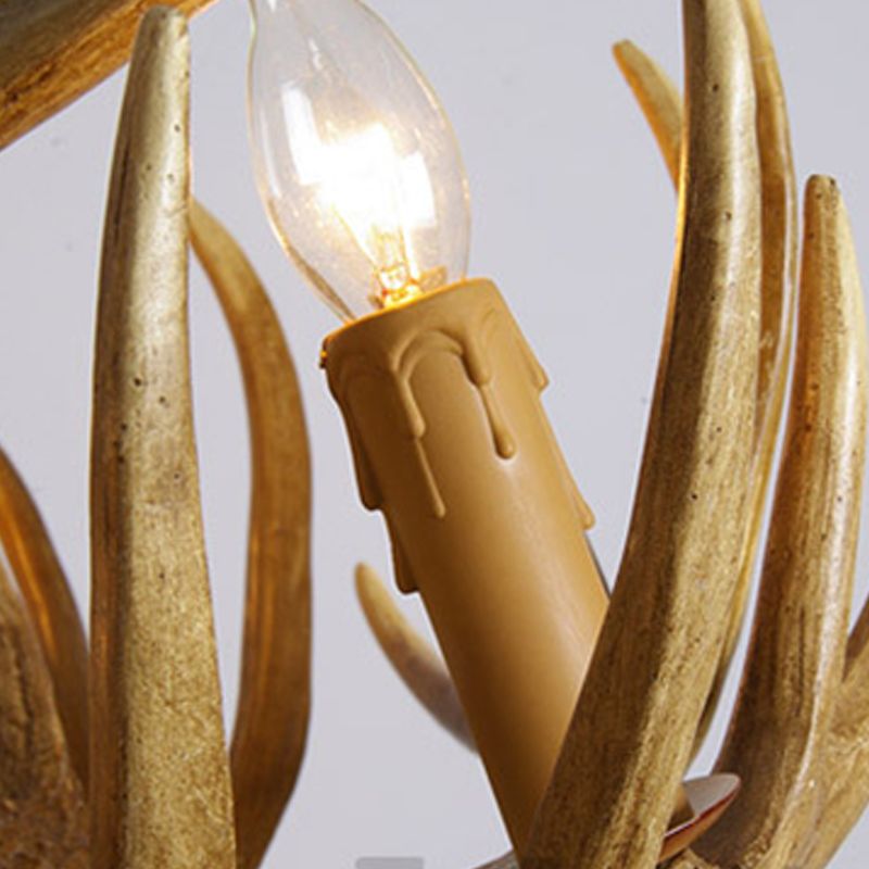 Cangetto del ristorante Antler Pendant lampadario in resina tradizionale 3/4/5 lampadine kit di luce a soffitto marrone sospeso