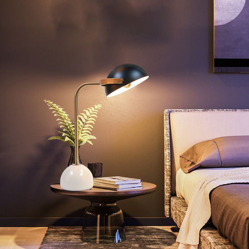 1-Light Geometric Night Table Lamp Modern Style Metal Table Lamp