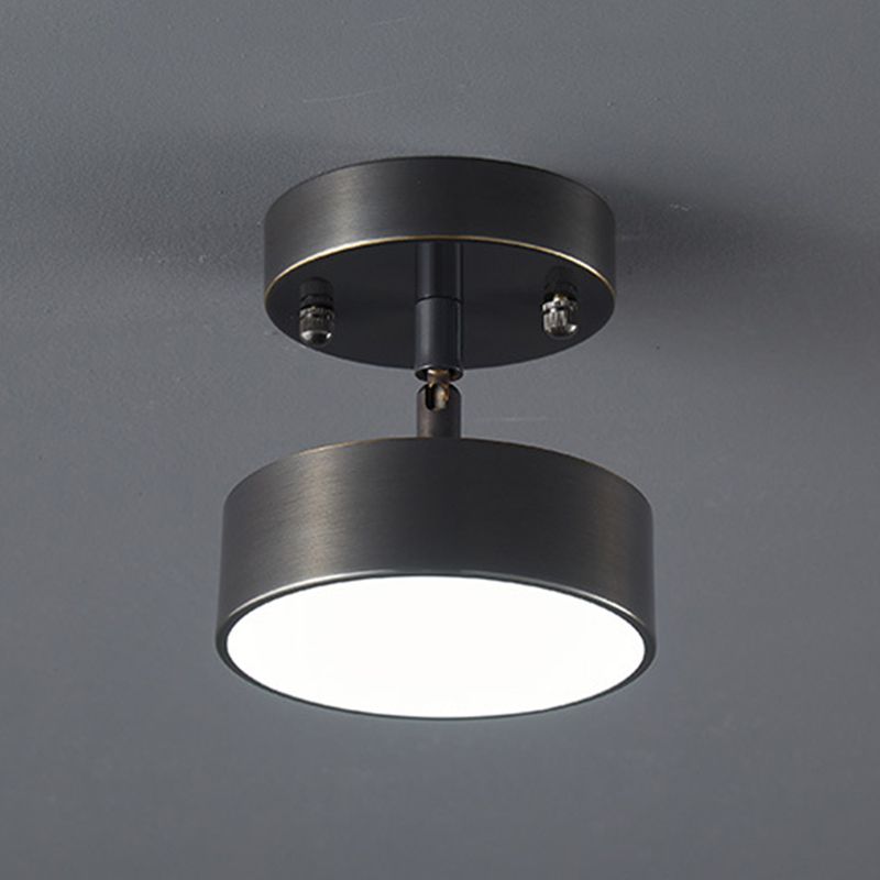 Modern Semi Flush Light Round Ceiling Lighting with Metal for Hallway