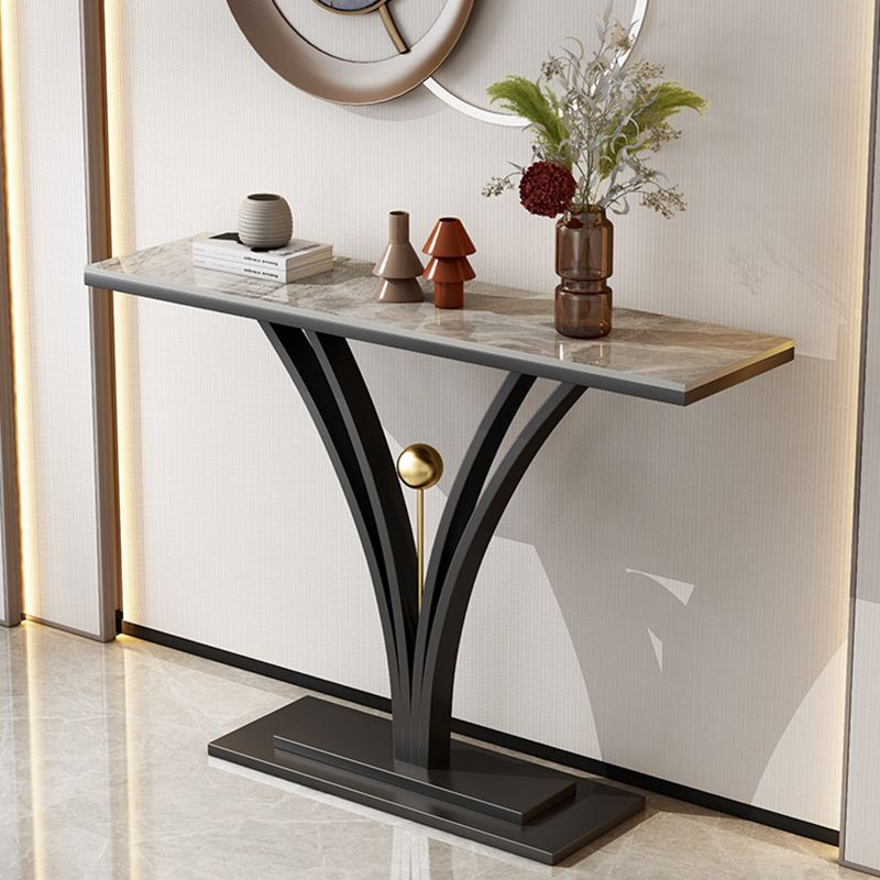 Rectangle for Hall Slate/metal Scratch Resistant Console Table 31.5" Tall