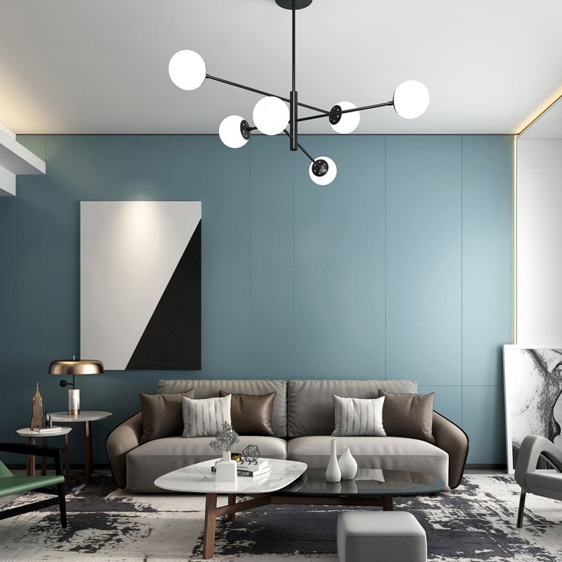 Burbujas sala de estar lámpara lámpara de lámpara vidrio de techo de estilo moderno luz en negro