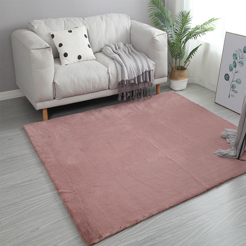 Beige Modern Carpet Polyester Pure Color Carpet Washable Carpet for Living Room