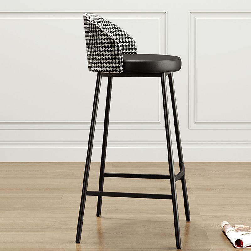 Glam Bucket Leather Counter-height Stool Footrest Indoor Bar and Counter Stool