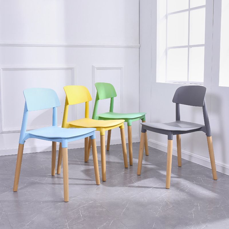Ensemble de chaises de salle à manger avec pieds en bois et dossier ouvert, chaise d'appoint pour maison scandinave