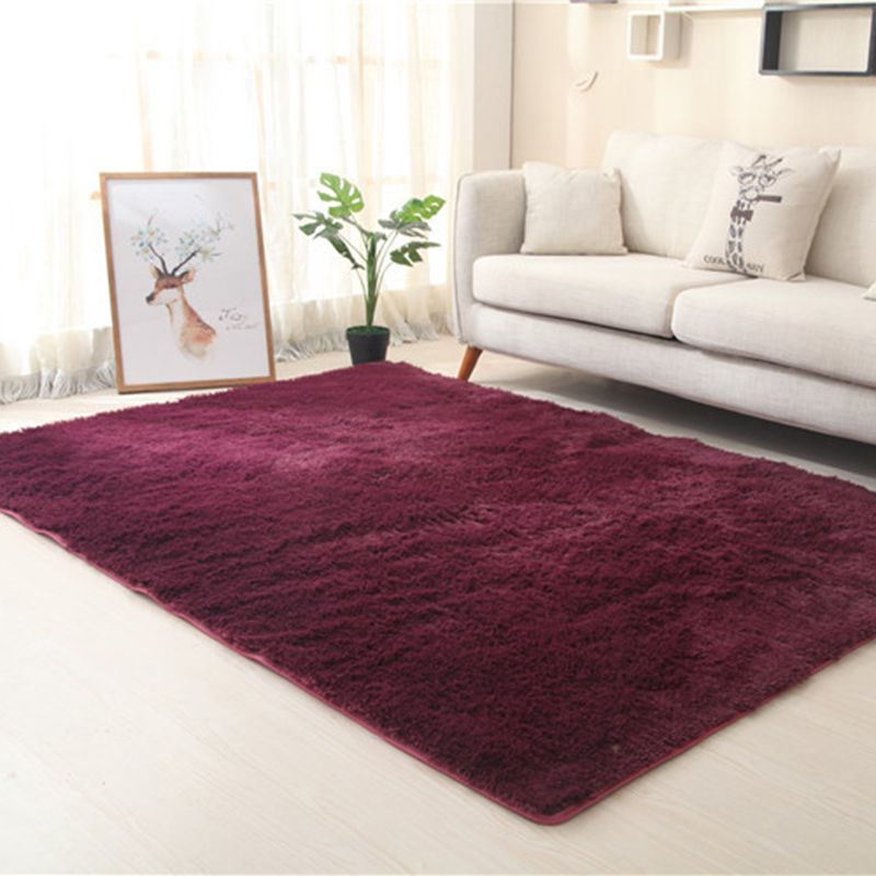 Simplicity Home Decoration Rug Plain Shag Area Carpet Polyester Stain Resistant Indoor Carpet